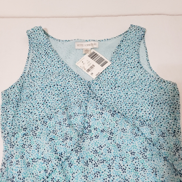 Petite Sophisticate dress Women's size 4 blue floral nwt - Picture 3 of 8